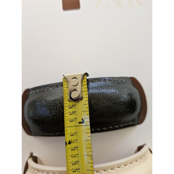 ZARA Women NEW Pack Of 3 Leather Cuff Bangle Bracelets Burgundy Green Cream Bend - Picture 12 of 14